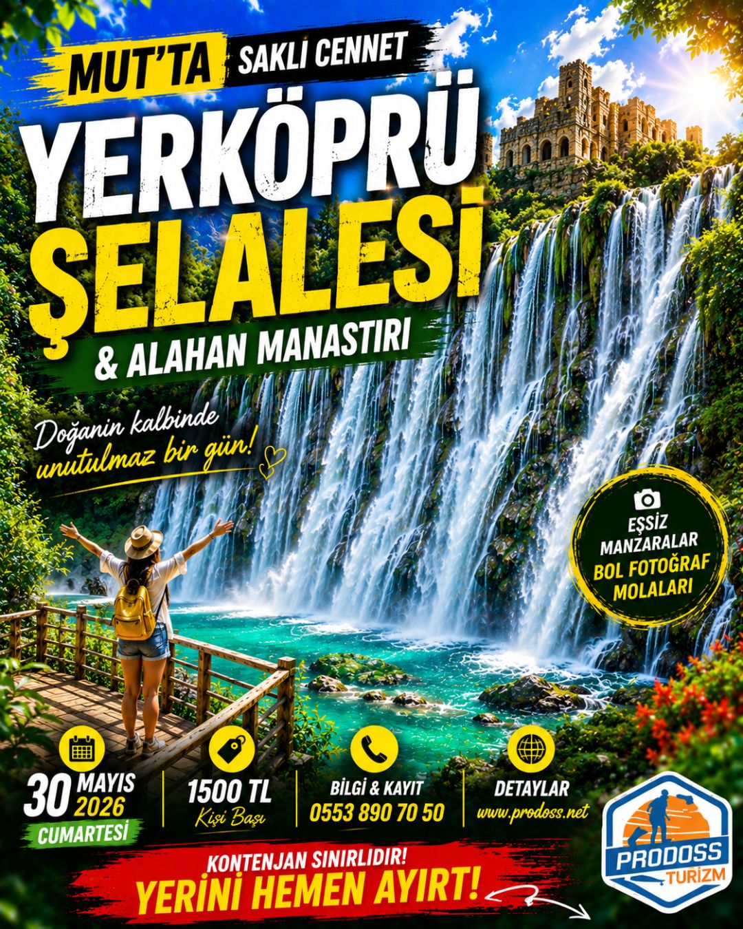 MUT YERKÖPRÜ Şelalesi & ALAHAN Manastırı & MUT TAŞHAN & MUT KALESİ Gezisi