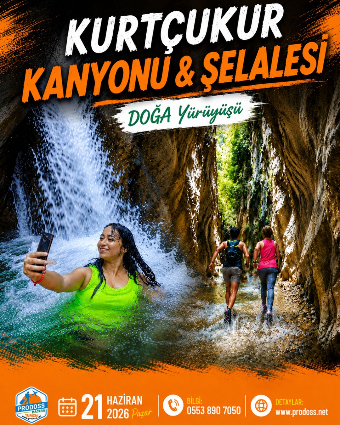 KURTÇUKURU KANYONU & ŞELALESİ (Sulu Parkur) Doğa Yürüyüşü